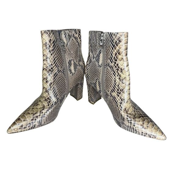 Mark Fisher Snakeskin Print Block Heel Ankle Boots Size 8.5 - Picture 5 of 9